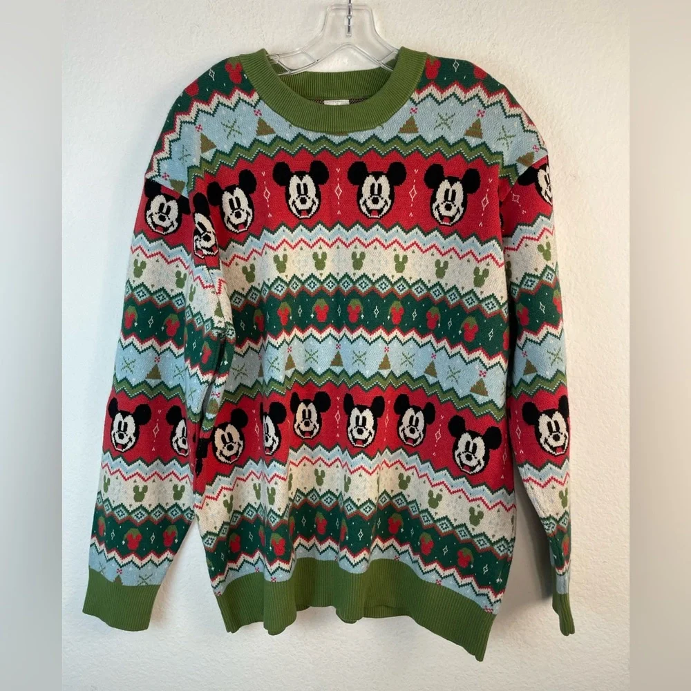 Disney Mickey Mouse Fair Isle Christmas Sweater XL